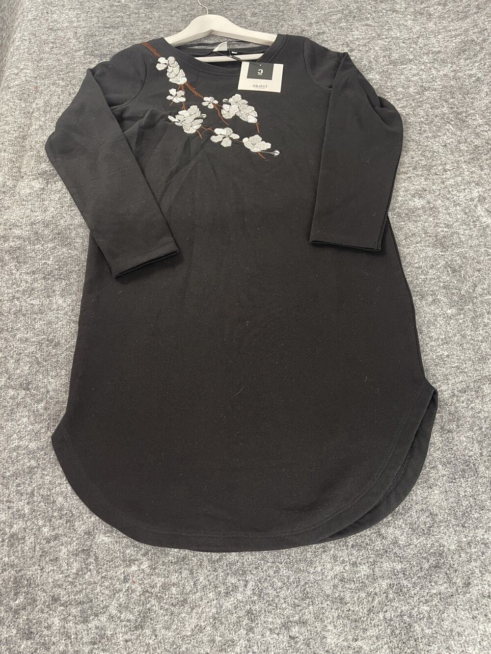 Object Sheath Dress Womens Medium Floral Embroidered Long Sleeve N88